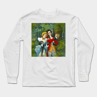 Valentine couple record their love on a tree Long Sleeve T-Shirt